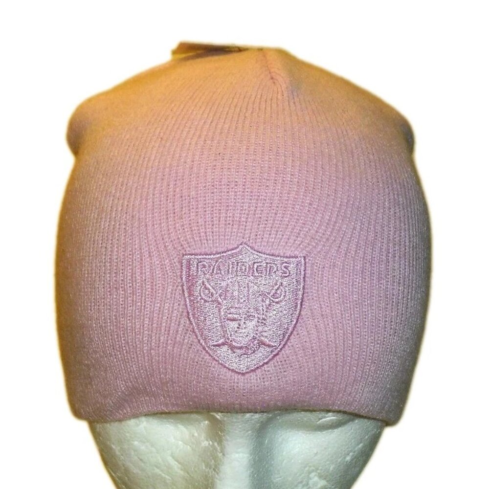 Las Vegas Los Angeles Raiders Womens All Pink Beanie Winter Hat Cap New Tags Nfl